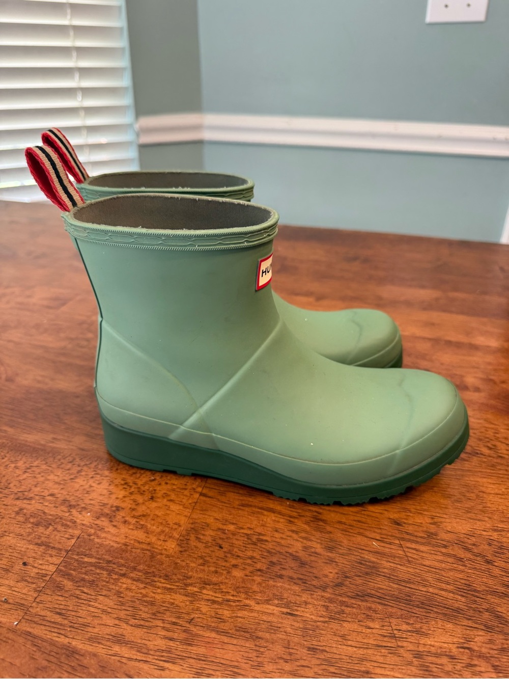 Hunter Original Play Short Rain Boots Womens 6 EU 37 Sage Green Waterproof Ankle